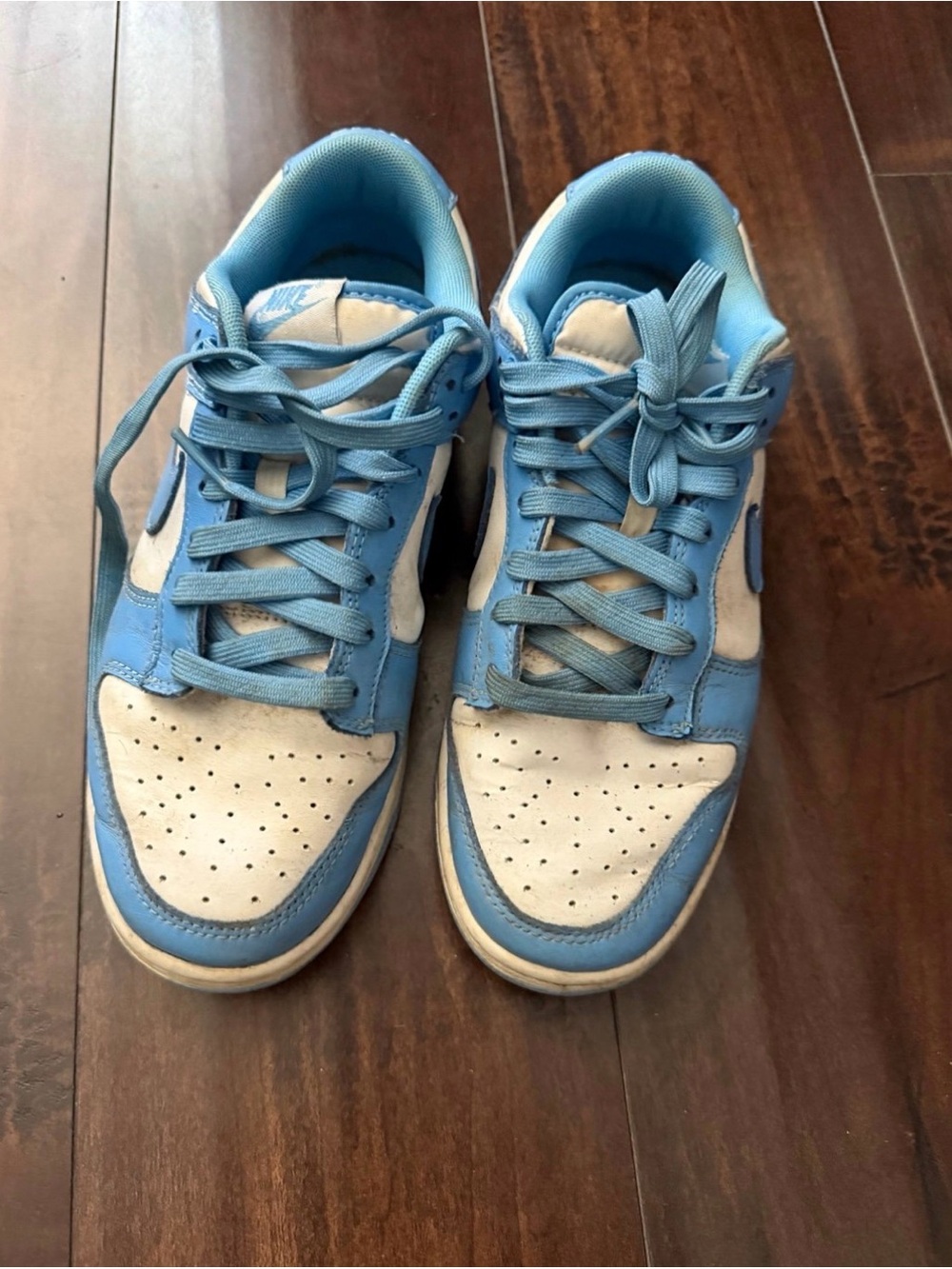 Nike Light Blue and White Low-Top Sneakers University